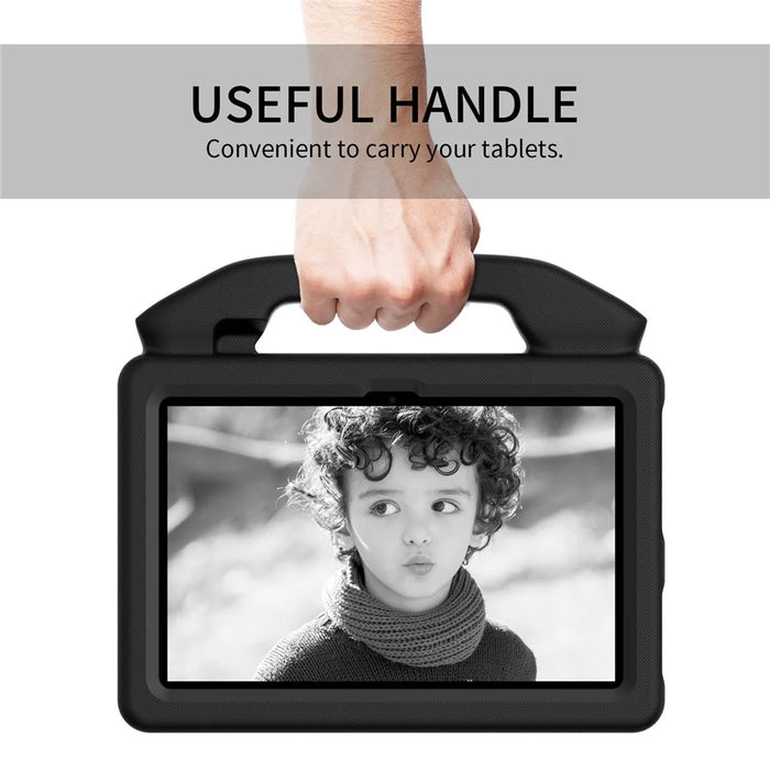 For Amazon Fire 7 (2022) Foldable Thumb Kickstand EVA Tablet Case Drop-proof Cover with Handle - Black - 2