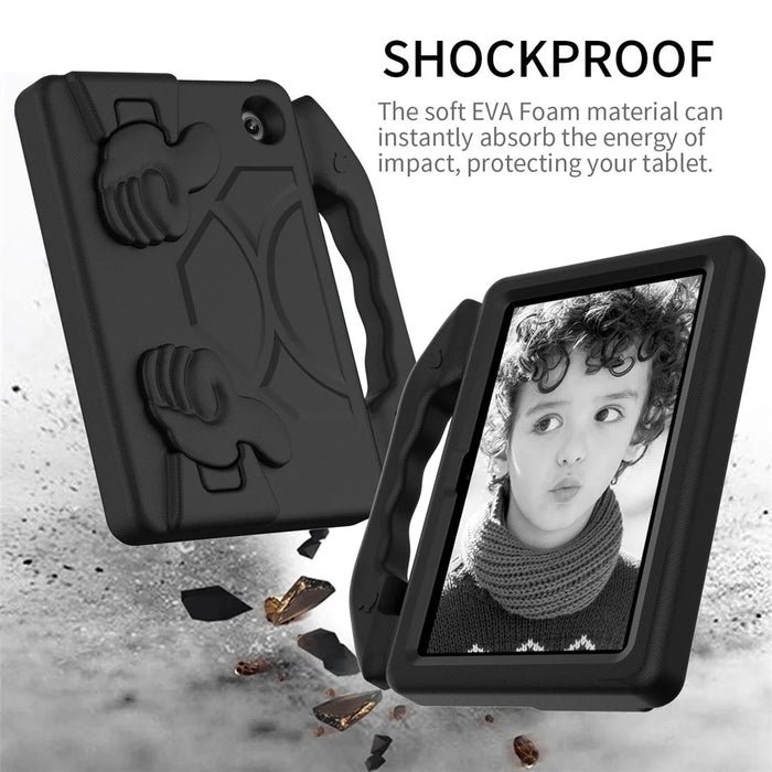 For Amazon Fire 7 (2022) Foldable Thumb Kickstand EVA Tablet Case Drop-proof Cover with Handle - Black - 3