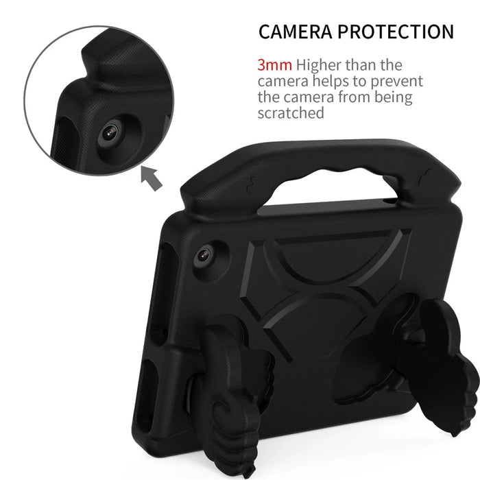 For Amazon Fire 7 (2022) Foldable Thumb Kickstand EVA Tablet Case Drop-proof Cover with Handle - Black - 5