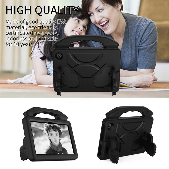 For Amazon Fire 7 (2022) Foldable Thumb Kickstand EVA Tablet Case Drop-proof Cover with Handle - Black - 6