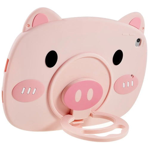 For iPad mini 4 / iPad mini (2019) 7.9 inch 3D Cute Piggy Tablet Case Soft Silicone Shockproof PC Handle Kickstand Cover - 1