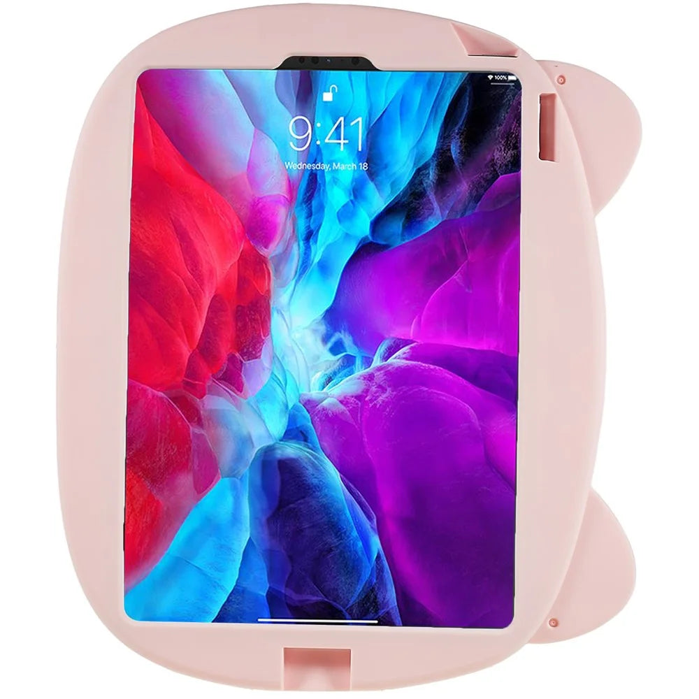 For iPad Pro 11 (2020) / (2021) / (2022) / iPad Air (2020) / (2022) Cute Piggy Soft Silicone Case PC Handle Kickstand Anti-Slip Tablet Cover - 3