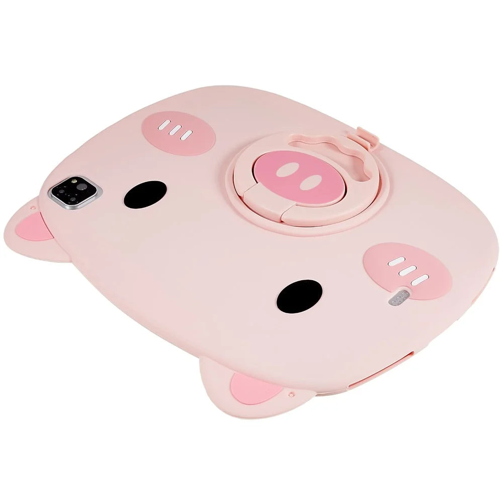 For iPad Pro 11 (2020) / (2021) / (2022) / iPad Air (2020) / (2022) Cute Piggy Soft Silicone Case PC Handle Kickstand Anti-Slip Tablet Cover - 6