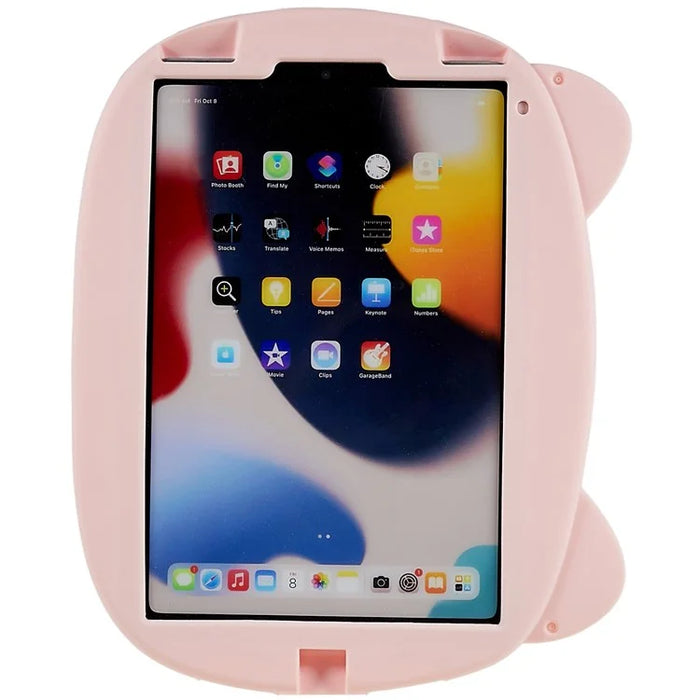 For iPad mini (2024) / mini (2021) Cute Piggy Cartoon Soft Silicone Case Shockproof Handle Kickstand Anti-Slip Tablet Cover - 3