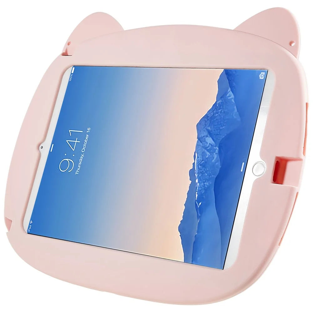 For iPad Air (2013) / Air 2 / iPad 9.7-inch (2017) / (2018) Cartoon Piggy Cover Soft Silicone Shock-Absorption Tablet Case with Handle Kickstand - 4