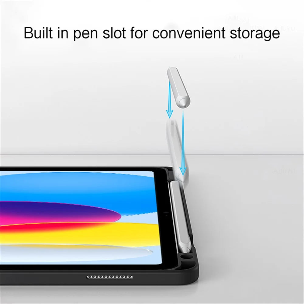 For iPad (2025) / 10.9 (2022) Leather Case + Bluetooth-Compatible Keyboard with Backlight Trackpad - 4