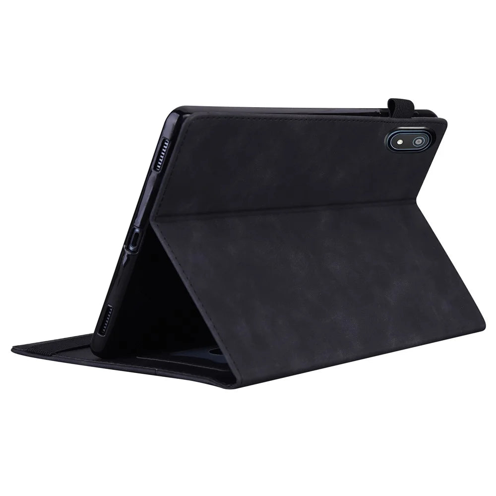 For Nokia T20 PU Leather Auto Wake / Sleep Tablet Case Stand Wallet Elastic Band Closure Business Cover with Pencil Holder - Black - 4