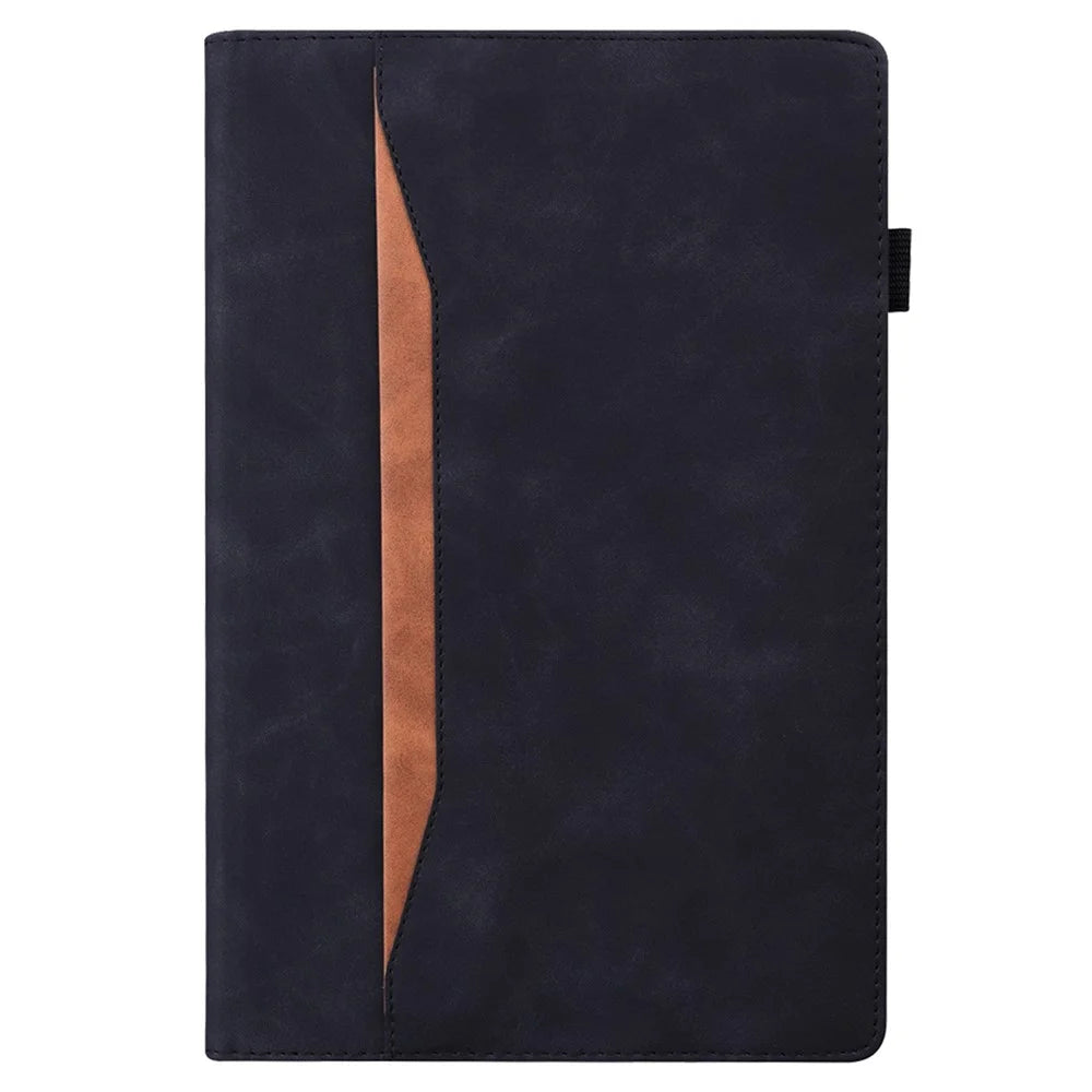 For Nokia T20 PU Leather Auto Wake / Sleep Tablet Case Stand Wallet Elastic Band Closure Business Cover with Pencil Holder - Black - 6