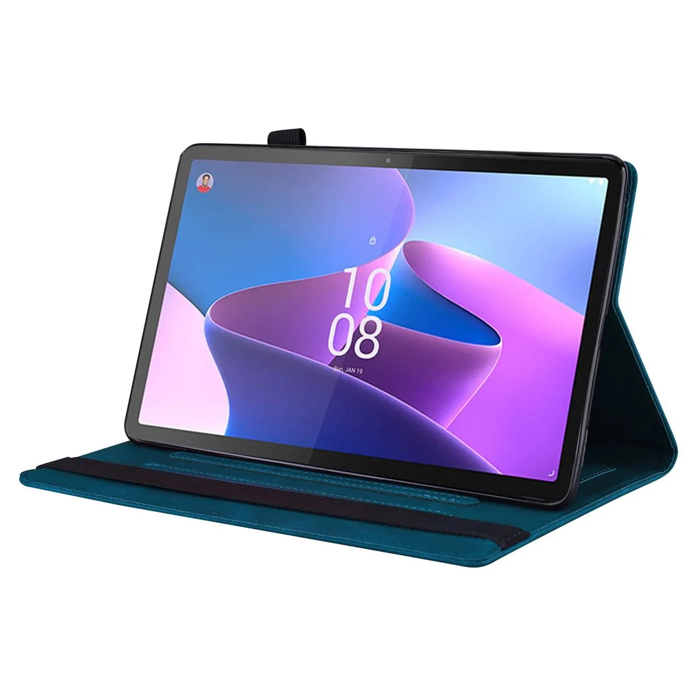 For Lenovo Pad Pro 2022 / Tab P11 Pro Gen 2 Viewing Stand Business Folio Tablet Cover PU Leather Wallet Elastic Band Protective Case with Pencil Holder - Blue - 3