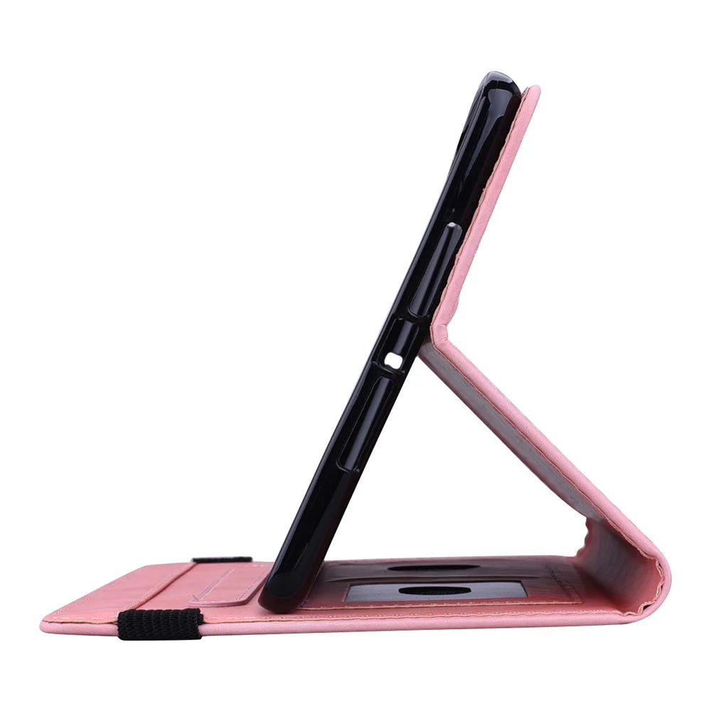 For iPad (2025) / 10.9 (2022) PU Leather Case Stand Imprinted Flower Pattern Tablet Cover with Card Slot - Pink - 5