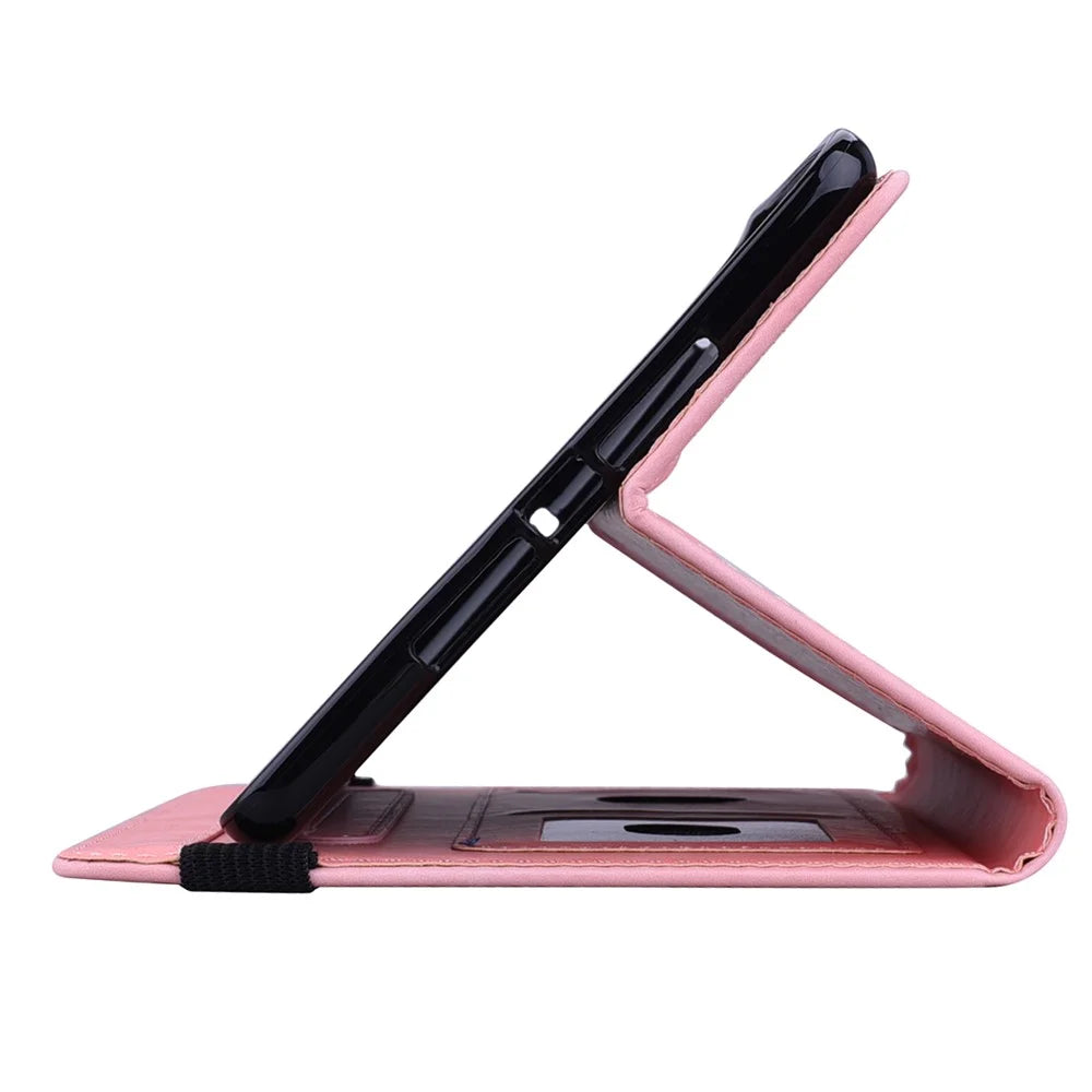 For iPad (2025) / 10.9 (2022) PU Leather Case Stand Imprinted Flower Pattern Tablet Cover with Card Slot - Pink - 6