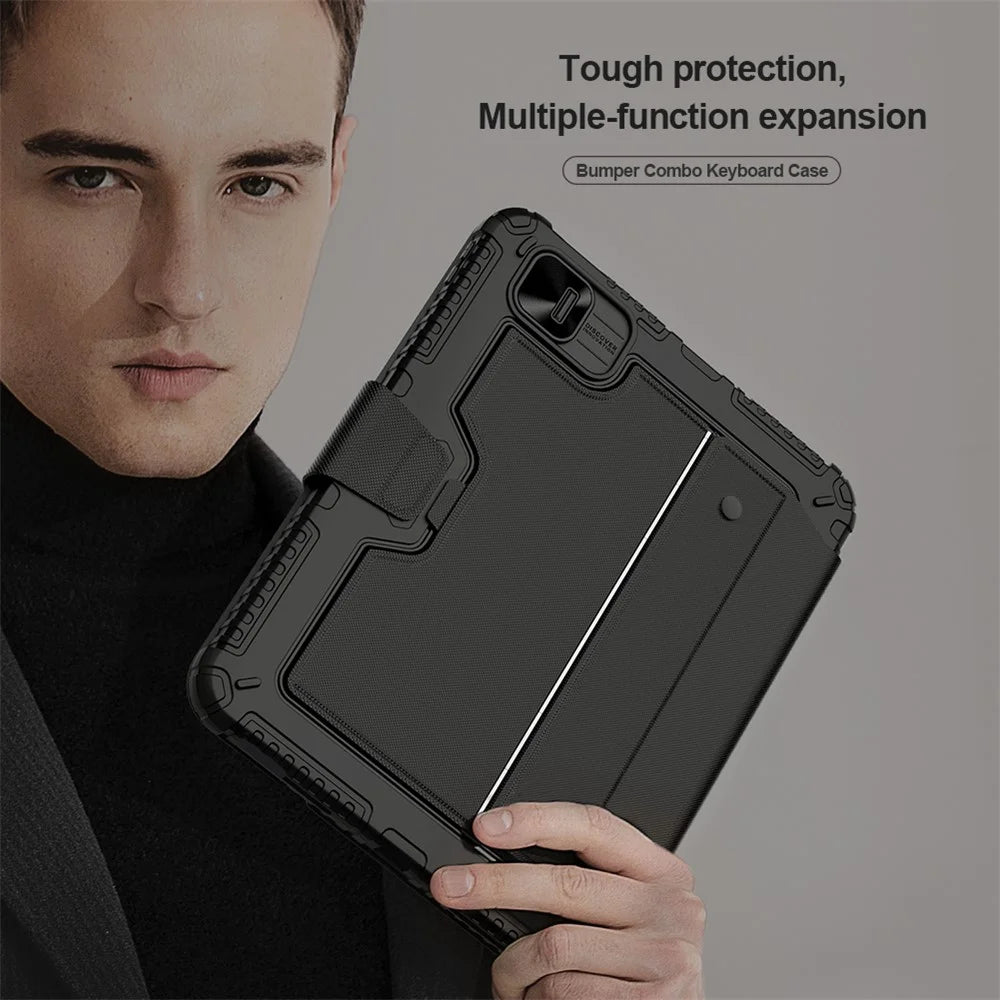 NILLKIN Bumper Detachable Bluetooth-Compatible Keyboard Case for iPad (2025) / 10.9 (2022) Shockproof Stand Cover - 2