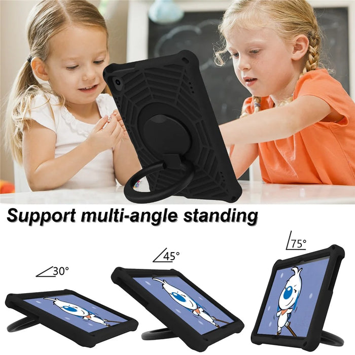 For Lenovo Tab M10 TB-X505F / TB-X605F (10.1") / M10 FHD REL TB-X605FC / TB-X605LC (10.1") /  Tab P10 TB-X705F (10.1") Shockproof Spider Web Texture Tablet Cover Kickstand Tablet Case - Black - 4