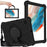 For Samsung Galaxy Tab A8 10.5 (2021) / (2022) Spider Web Texture Hand Grip Kickstand Tablet Cover Scratch-resistant Case with Shoulder Strap - Black - 1