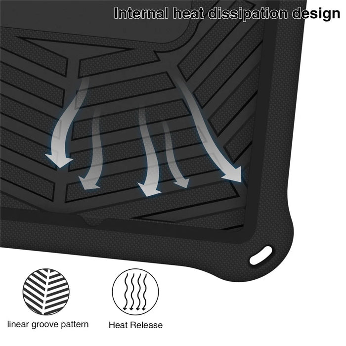 For Samsung Galaxy Tab A8 10.5 (2021) / (2022) Spider Web Texture Hand Grip Kickstand Tablet Cover Scratch-resistant Case with Shoulder Strap - Black - 6
