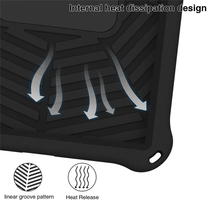 For Lenovo Tab P11 TB-J606F (11")  /  Tab P11 Plus Protective Kickstand Case Spider Web Texture Tablet Cover with Shoulder Strap - Black - 6