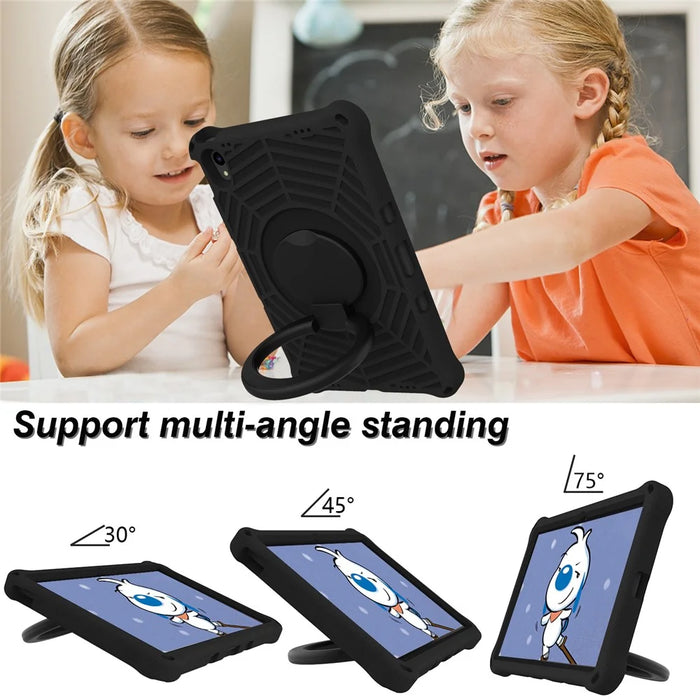 For Lenovo Tab P11 TB-J606F (11")  /  Tab P11 Plus Protective Kickstand Case Spider Web Texture Tablet Cover with Shoulder Strap - Black - 7