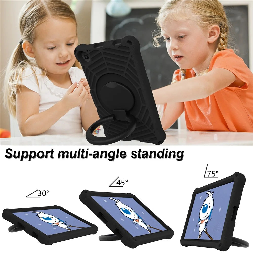 For Lenovo Tab M10 Plus / Tab M10 FHD Plus TB-X606F Spider Web Texture Rugged Protective Cover EVA Kickstand Hand Grip Kid-Proof Tablet Case with Shoulder Strap - Black - 4