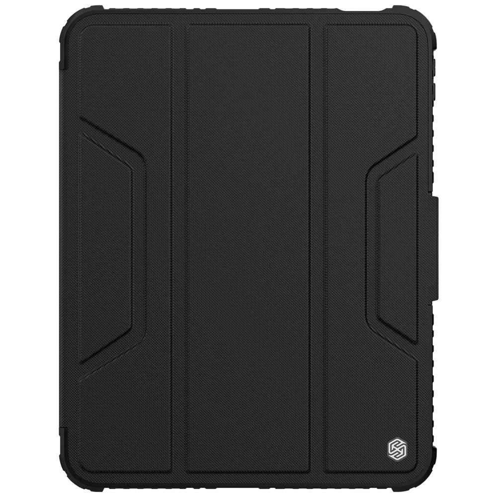 NILLKIN Armor Pro Series for iPad (2025) / 10.9 (2022) Tablet Case PU Leather Cover with Slide Camera Cover and Stand - Black - 2