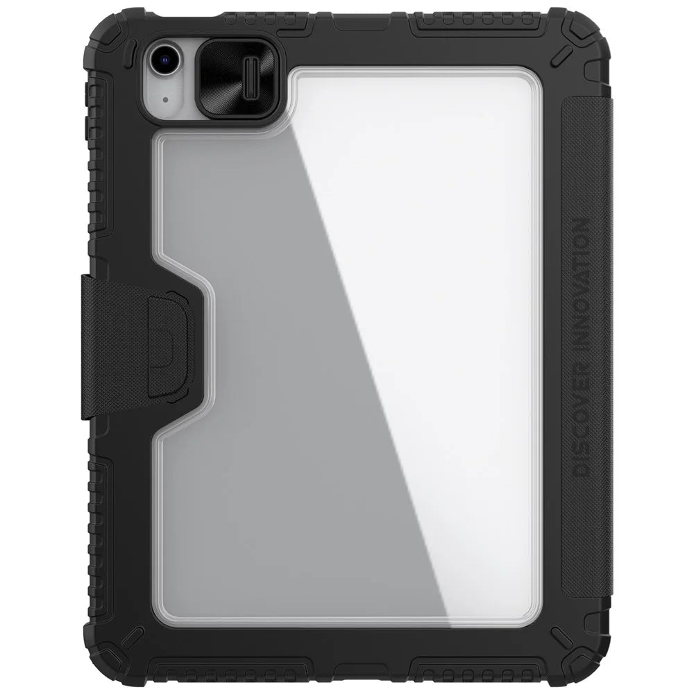 NILLKIN Armor Pro Series for iPad (2025) / 10.9 (2022) Tablet Case PU Leather Cover with Slide Camera Cover and Stand - Black - 3
