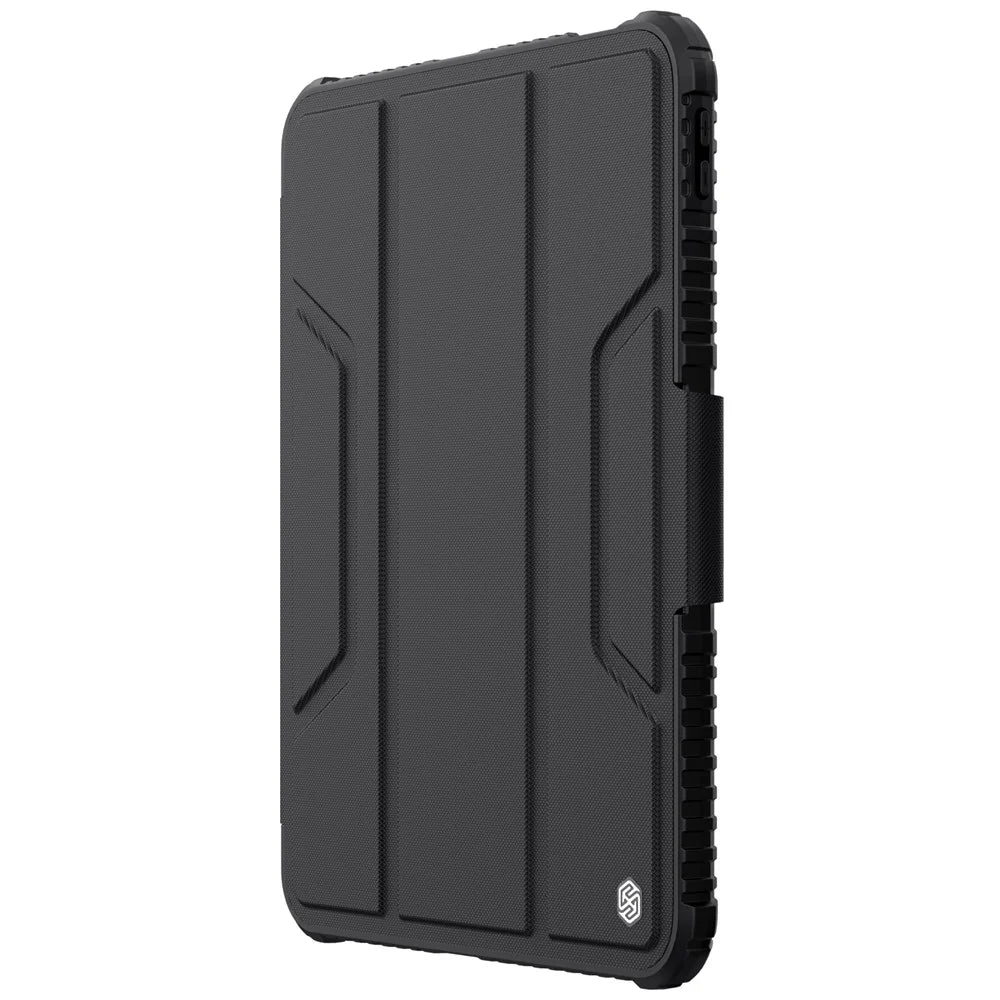 NILLKIN Armor Pro Series for iPad (2025) / 10.9 (2022) Tablet Case PU Leather Cover with Slide Camera Cover and Stand - Black - 4