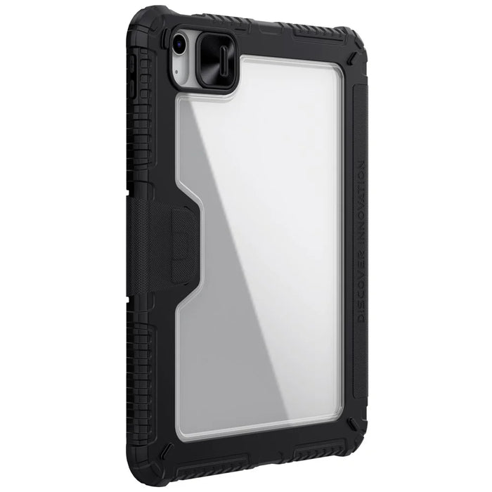 NILLKIN Armor Pro Series for iPad (2025) / 10.9 (2022) Tablet Case PU Leather Cover with Slide Camera Cover and Stand - Black - 5