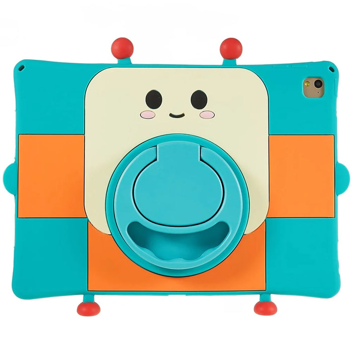 For iPad Air (2013) / Air 2 / iPad 9.7-inch (2017) / (2018) / Pro 9.7 inch (2016) Cartoon Robot Pattern Silicone Tablet Case Shockproof Kickstand Cover - 4