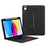 For iPad (2025) / 10.9 (2022) Leather Case + Bluetooth-Compatible Keyboard with Backlight Trackpad - Black - 1