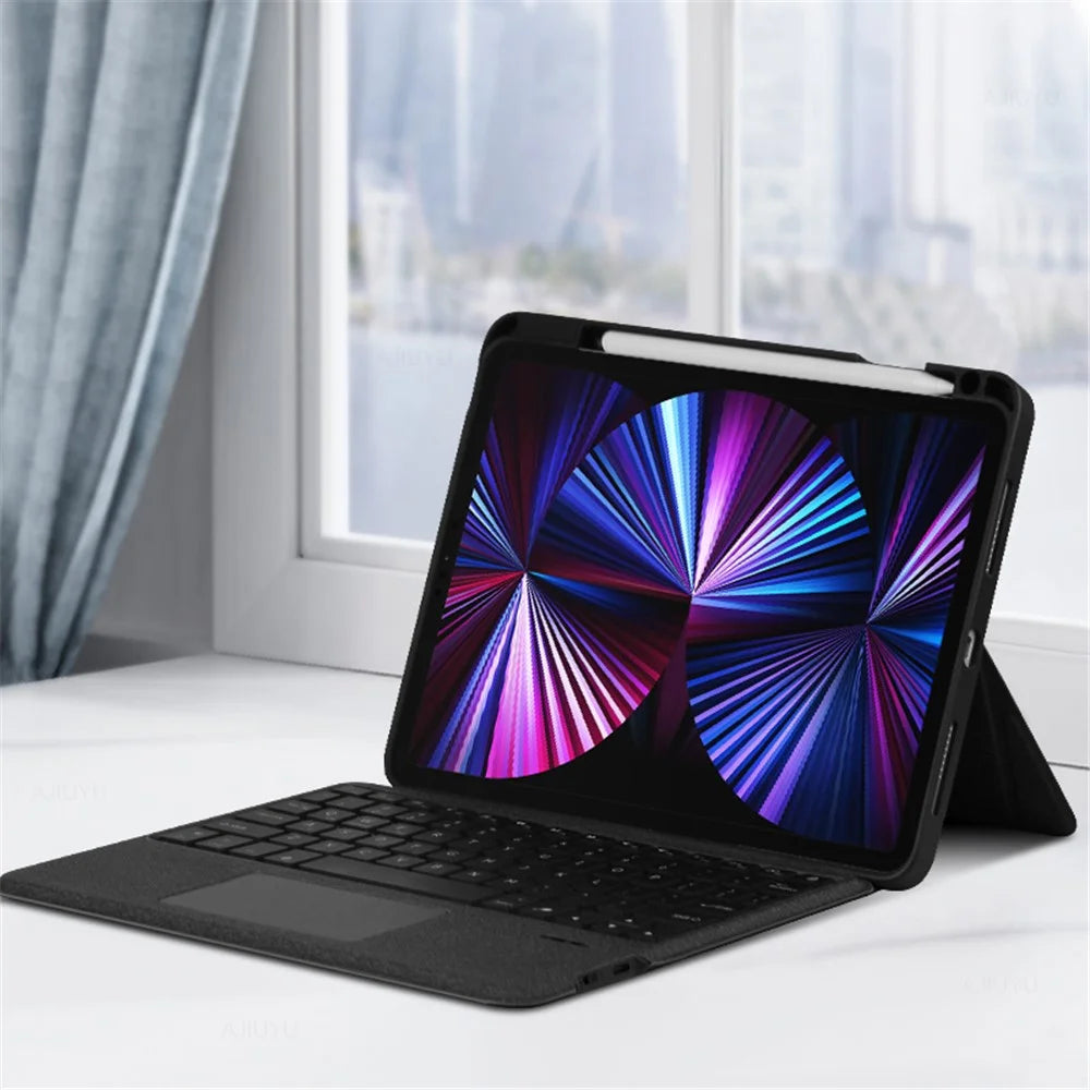For iPad Pro 11 (2020) / (2021) / (2022) Detachable Bluetooth-compatible Keyboard with Hinge Stand Leather Case - 2