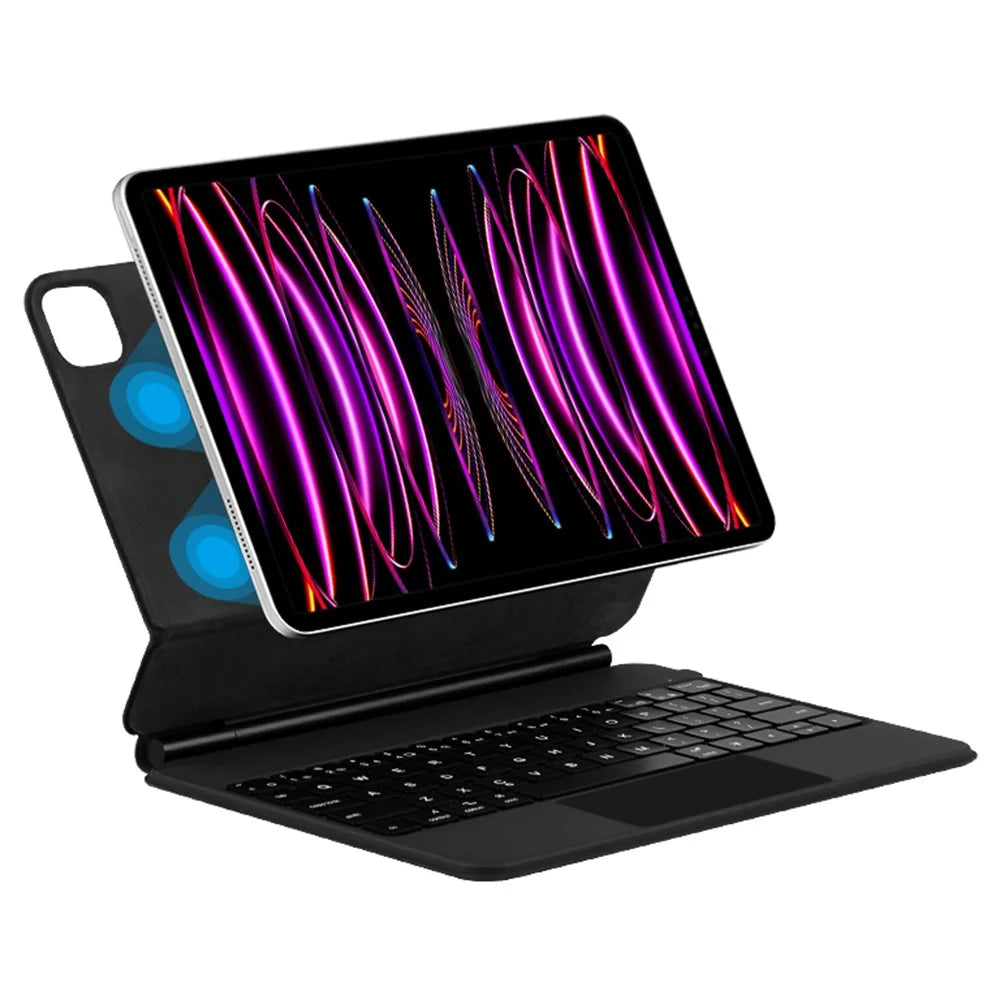 For iPad Pro 11 (2020) / (2021) / (2022) Magnetic Floating Bluetooth-compatible Keyboard + Leather Tablet Case - 1