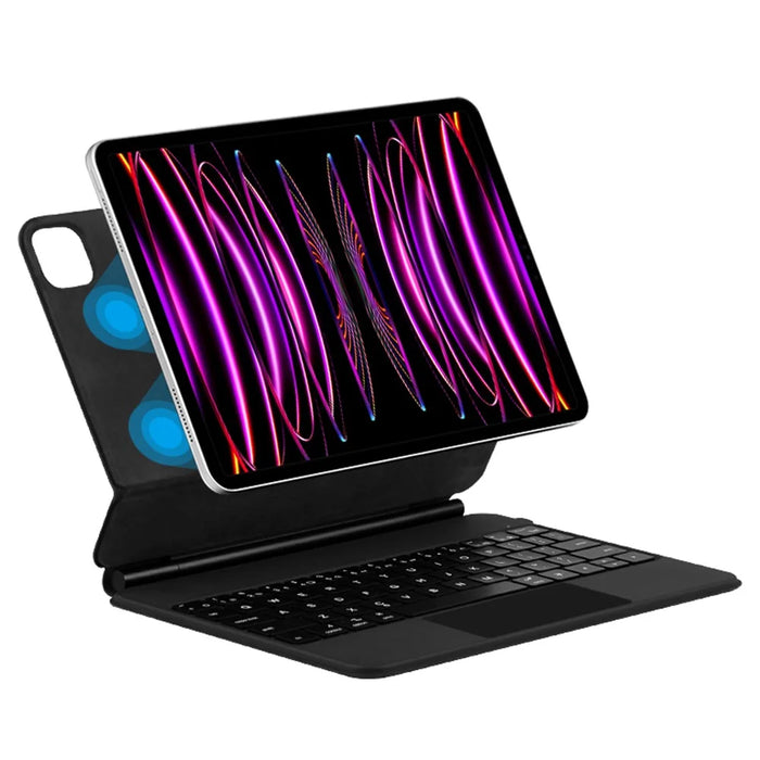 For iPad Pro 12.9 (2020) / (2021) / (2022) Magnetic Floating Bluetooth-compatible Keyboard + Leather Tablet Case - 1