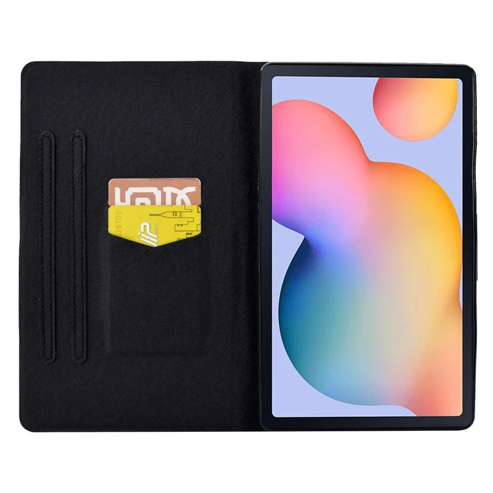 For Samsung Galaxy Tab S6 Lite (2024) / S6 Lite (2022) / S6 Lite (2020) PU Leather Pattern Printing Tablet Case - Blue Butterfly - 2