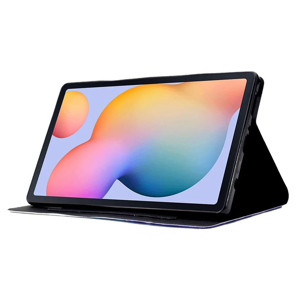 For Samsung Galaxy Tab S6 Lite (2024) / S6 Lite (2022) / S6 Lite (2020) PU Leather Pattern Printing Tablet Case - Blue Butterfly - 3