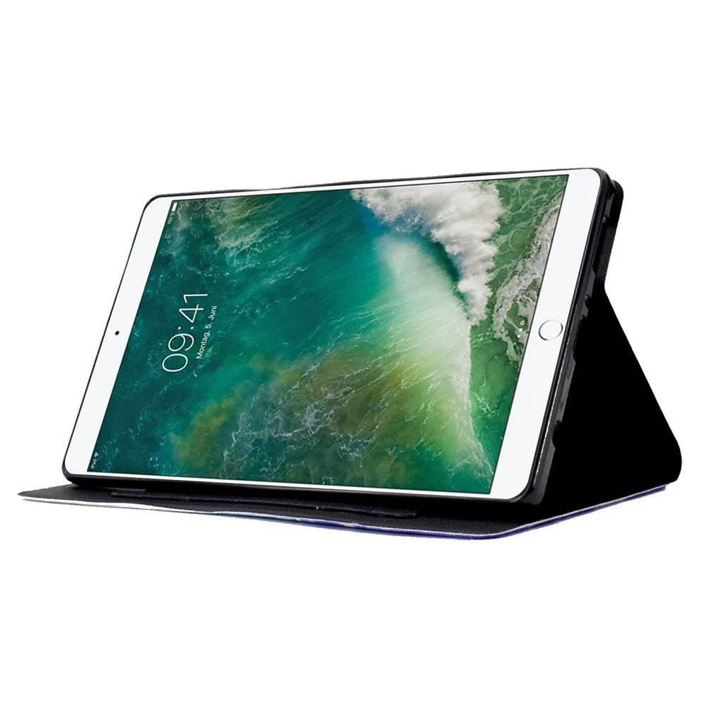 For iPad 10.2 (2021) / (2020) / (2019) / iPad Pro 10.5-inch (2017) Adjustable Stand Auto Wake / Sleep Tablet Case Pattern Printing PU Leather Card Slot Protective Cover - Blue Butterfly - 3