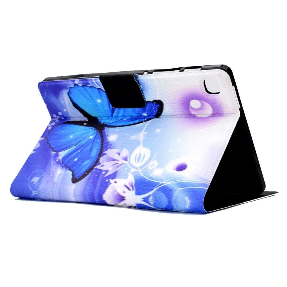 For iPad 10.2 (2021) / (2020) / (2019) / iPad Pro 10.5-inch (2017) Adjustable Stand Auto Wake / Sleep Tablet Case Pattern Printing PU Leather Card Slot Protective Cover - Blue Butterfly - 4