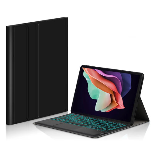 For Lenovo Tab P11 Gen 2 Backlight Touchpad Bluetooth-compatible Keyboard with Pen Slot Leather Tablet Case - 1