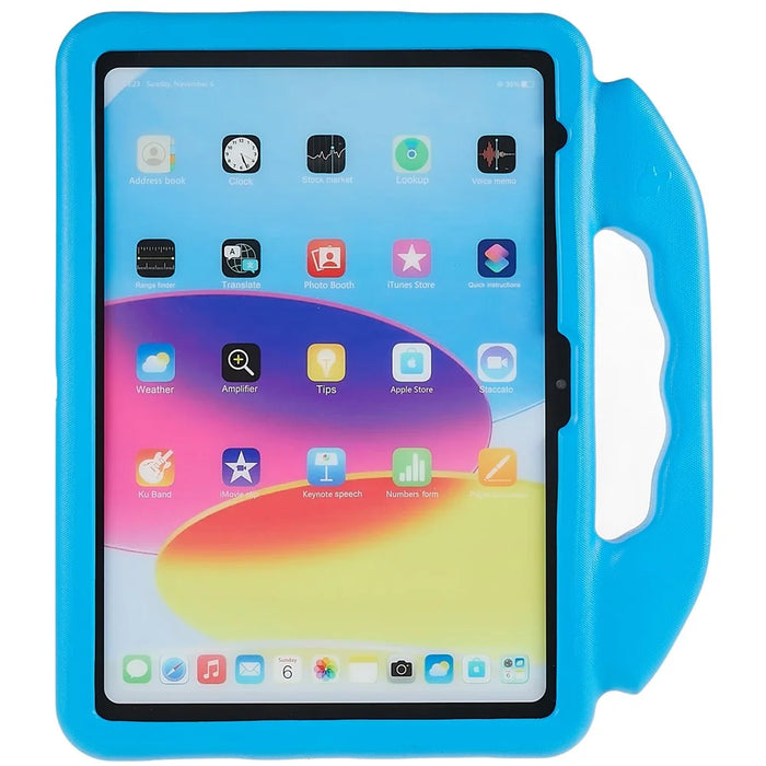 For iPad Air 11 (2026) / (2025) / (2024) Foldable Thumb Kickstand EVA Tablet Case Fall Protection Cover with Handle - Blue - 4