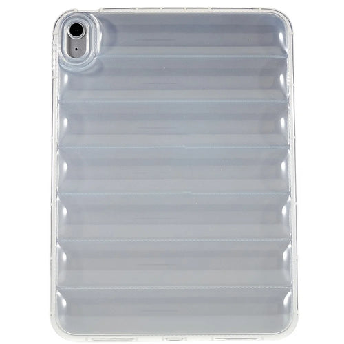 For iPad (2025) / 10.9 (2022) Down Jacket Design Slim Phone Case Anti-Drop Soft TPU Tablet Cover - Transparent - 1