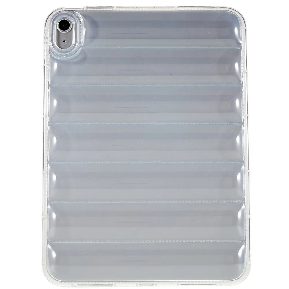 For iPad (2025) / 10.9 (2022) Down Jacket Design Slim Phone Case Anti-Drop Soft TPU Tablet Cover - Transparent - 1