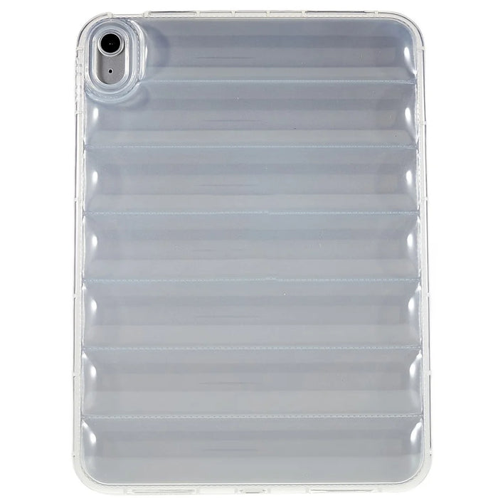 For iPad (2025) / 10.9 (2022) Down Jacket Design Slim Phone Case Anti-Drop Soft TPU Tablet Cover - Transparent - 1