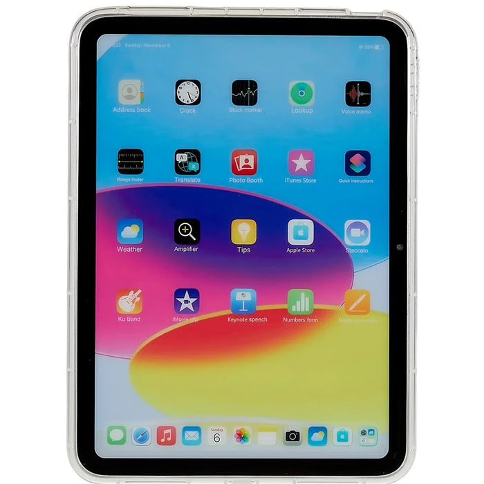 For iPad (2025) / 10.9 (2022) Down Jacket Design Slim Phone Case Anti-Drop Soft TPU Tablet Cover - Transparent - 3