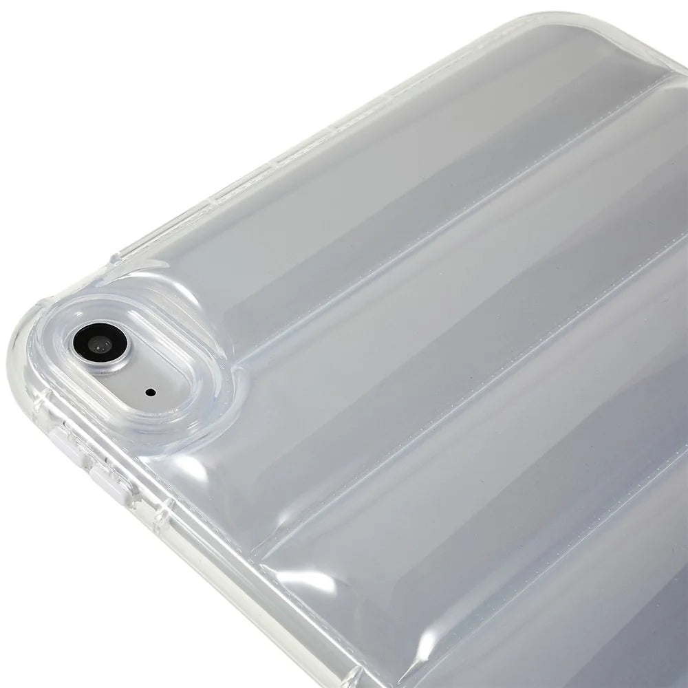 For iPad (2025) / 10.9 (2022) Down Jacket Design Slim Phone Case Anti-Drop Soft TPU Tablet Cover - Transparent - 7