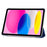 For iPad (2025) / 10.9 (2022) Silk Texture Protective Case PU Leather+PC Tri-Fold Stand Drop-Proof Cover - Blue - 2