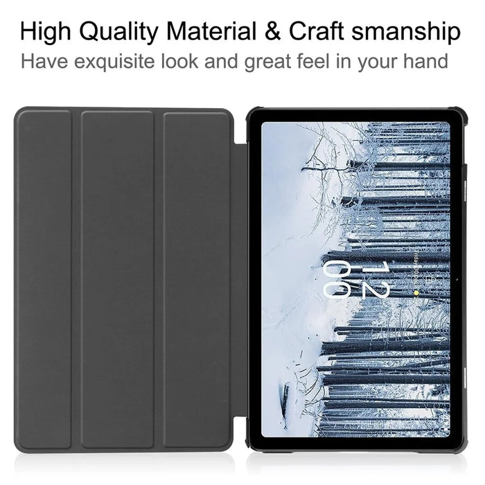 For Nokia T21 Trifold Stand Sleep / Wake Tablet Cover Pattern Printing PU Leather Folio Protective Case - Graffiti - 2
