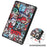 For Nokia T21 Trifold Stand Sleep / Wake Tablet Cover Pattern Printing PU Leather Folio Protective Case - Graffiti - 7