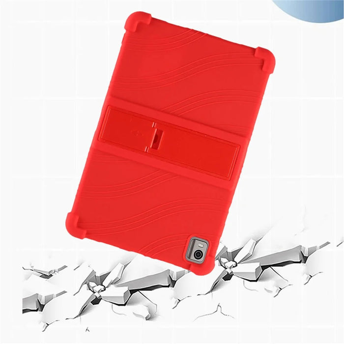 For Nokia T21 Soft Silicone Drop Protective Tablet Case PC Kickstand Shockproof Tablet Cover - Dark Blue - 6