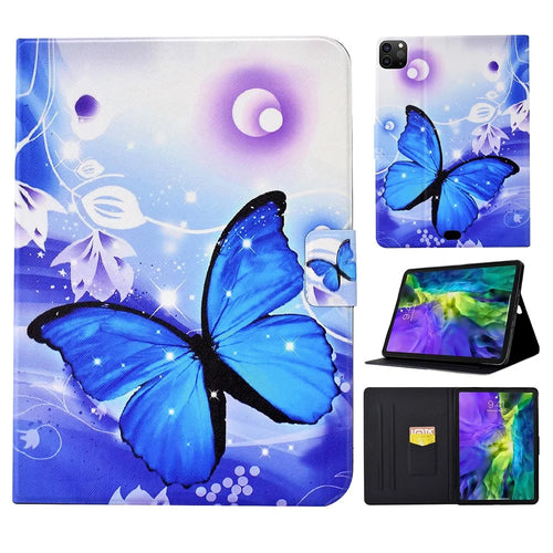 For iPad Air 11 (2026) / (2025) / (2024) / Pro 11 (2018) / (2020) / (2021) / (2022) / Air (2020) (2022) PU Leather Tablet Case - Blue Butterfly - 1