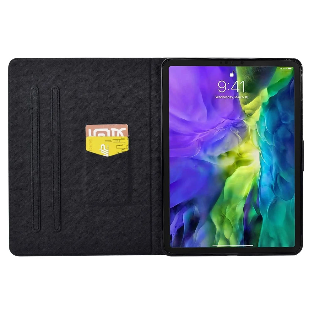For iPad Air 11 (2026) / (2025) / (2024) / Pro 11 (2018) / (2020) / (2021) / (2022) / Air (2020) (2022) PU Leather Tablet Case - Blue Butterfly - 2