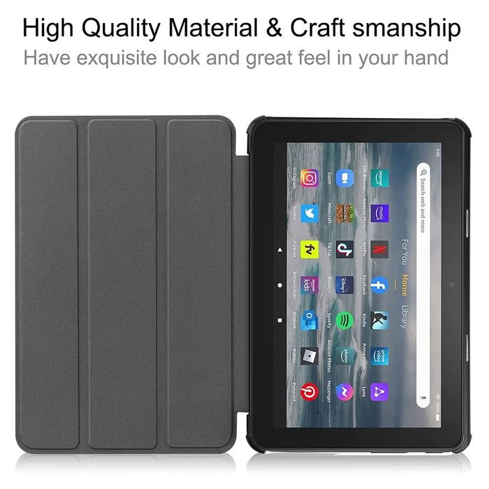 JUNSUNMAY For Amazon Fire 7 (2022) Tri-fold Stand Protective Cover Pattern Printing PU Leather Case with Auto Wake / Sleep - Don't Touch Me - 2