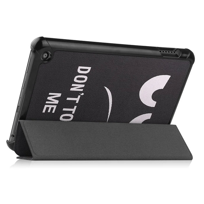 JUNSUNMAY For Amazon Fire 7 (2022) Tri-fold Stand Protective Cover Pattern Printing PU Leather Case with Auto Wake / Sleep - Don't Touch Me - 4